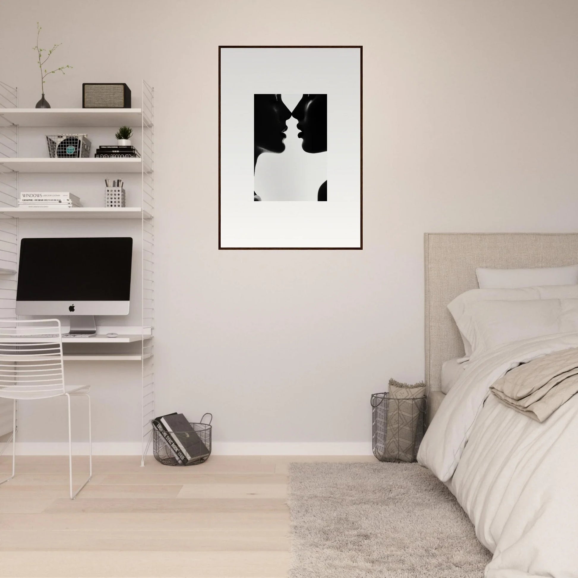 Minimalist black and white art of two profiles in Shadowed Sédual Symphony special edition