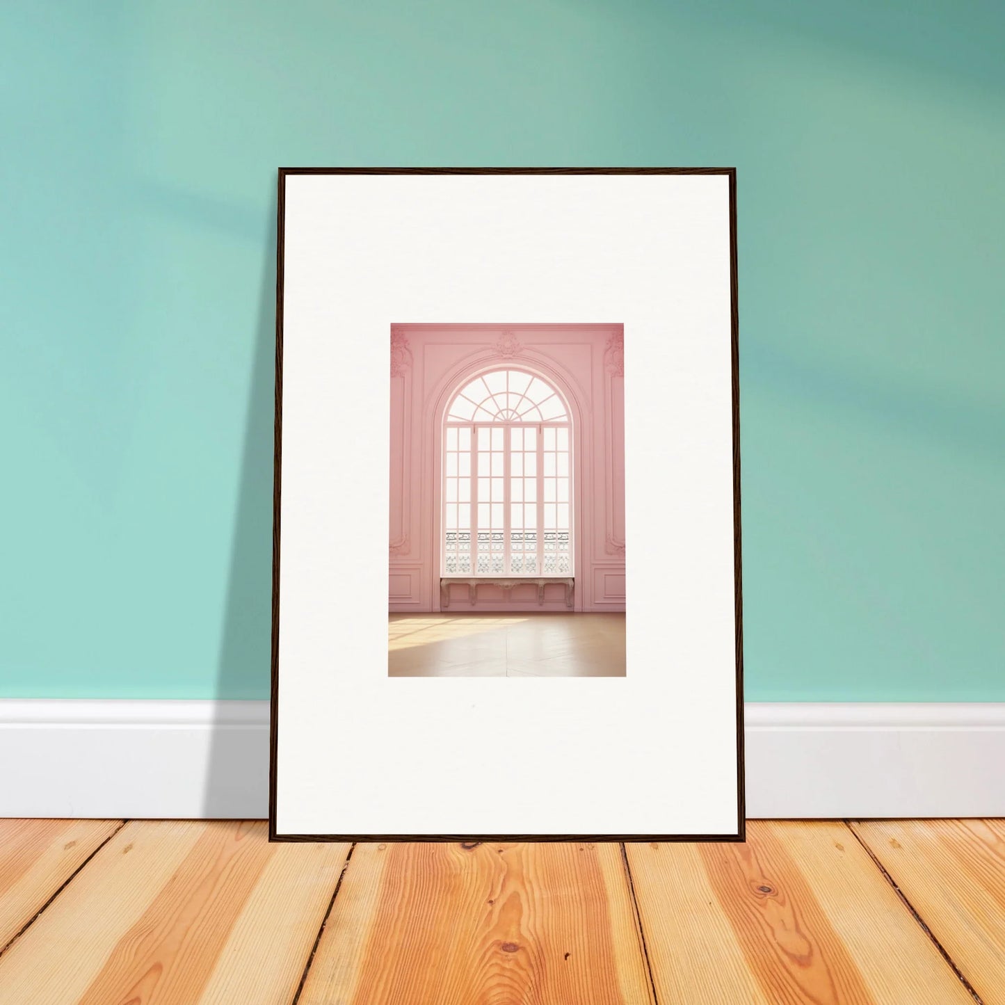 Framed wall art of an arched window with decorative panes from Ether Balcon Evolvement