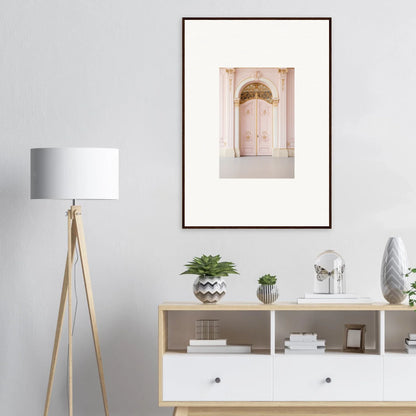 Framed wall art of a pink arched doorway in Regal Must special edition art™