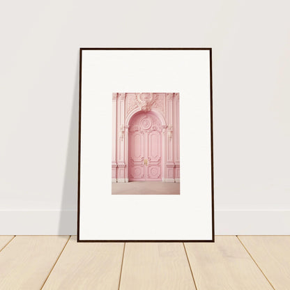 Framed photo of ornate pink door, a perfect piece from Blush Merciful Renaissance