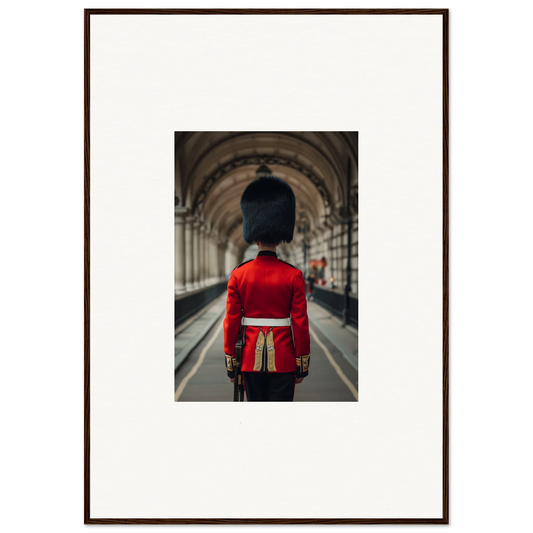 Queen’s Guard in red uniform with bearskin hat for Scarlet Temporal Century wall art