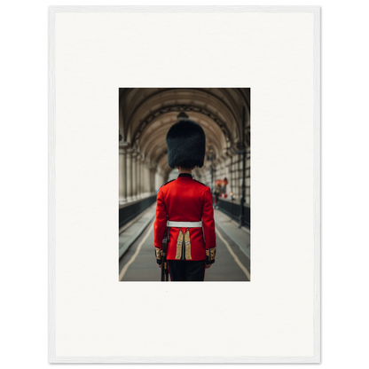 Ceremonial guard in red uniform featured in Scarlet Temporal Century framed wall art