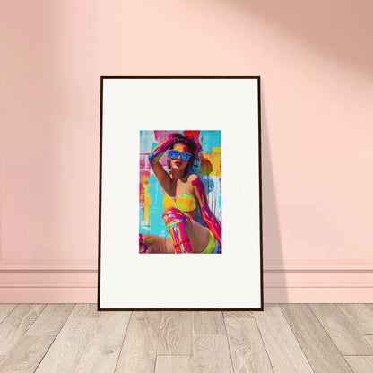 Framed colorful portrait canvas print for vibrant room decoration wall art