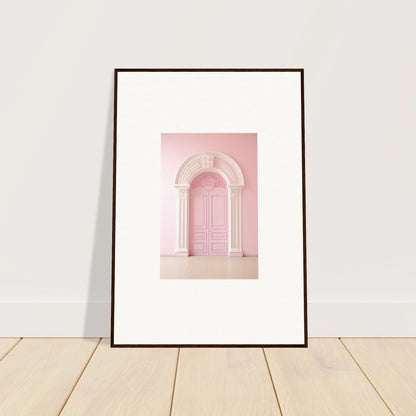 Framed wall art of a pink arched doorway from Portal Fantasies Unfurled collection