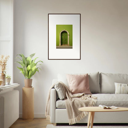 Framed photo of a green arched door from the Vert Barcode Reverie special edition art™ collection