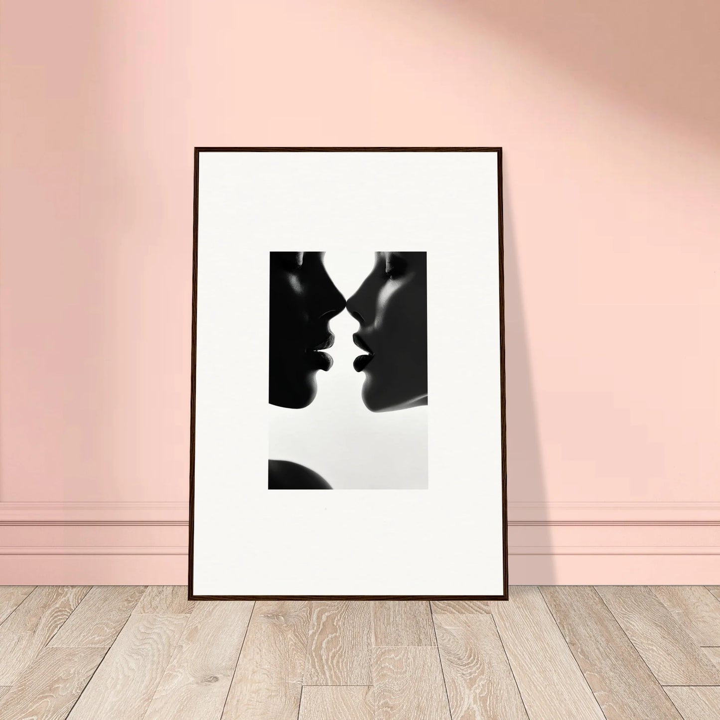 Framed black and white art print of two profiles for Lattices of Ephemera special edition art™