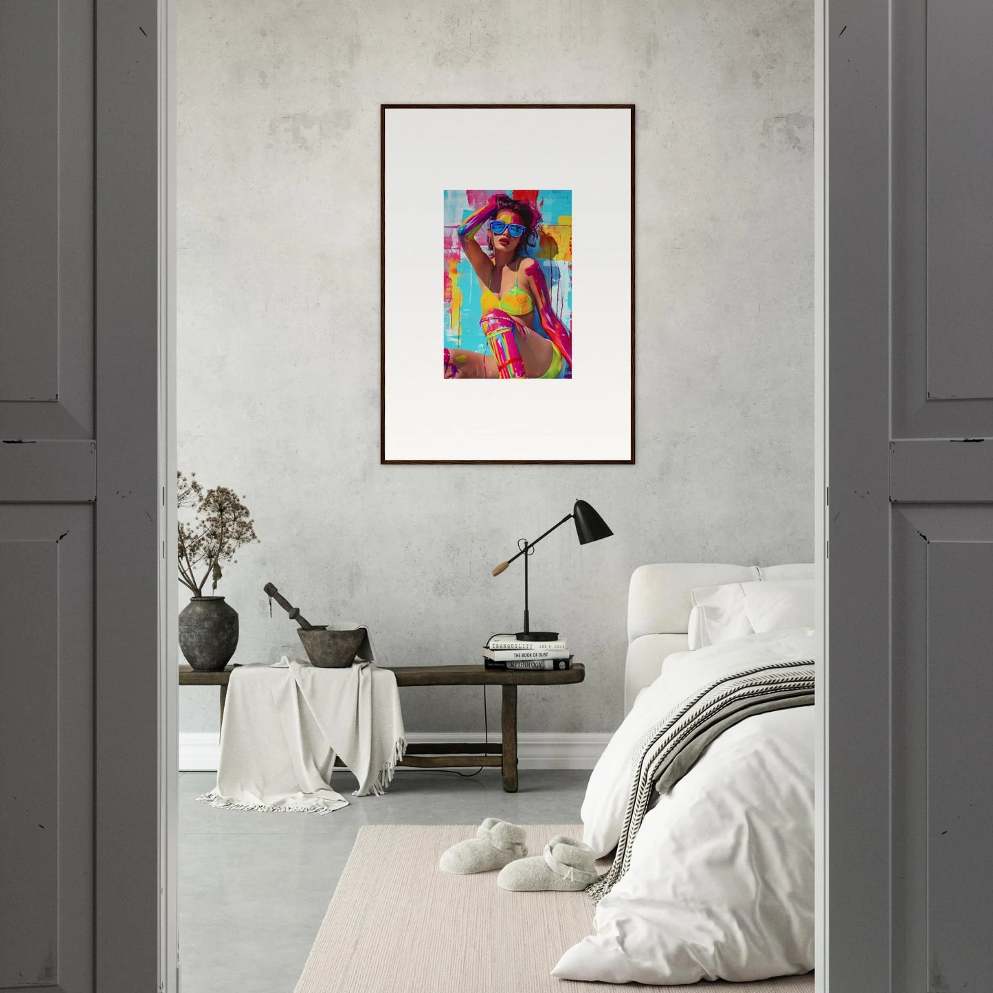 Colorful abstract portrait wall art for room decoration in Vibrant Expression canvas print