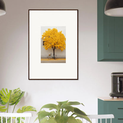 Framed wall art of a yellow autumn tree in Lemonade Gaze Reverie special edition art™