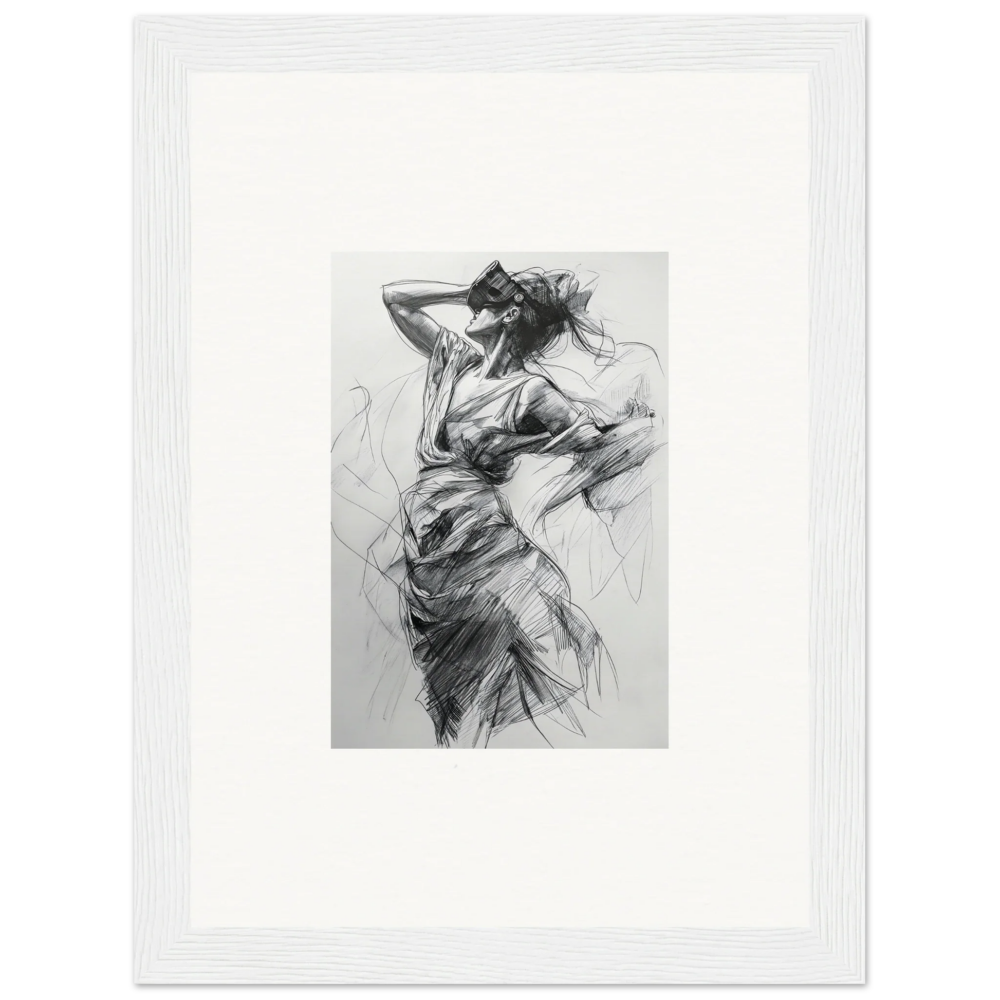 Expressive charcoal sketch of a dynamic figure for Sketch Mirage Matinee special edition art™