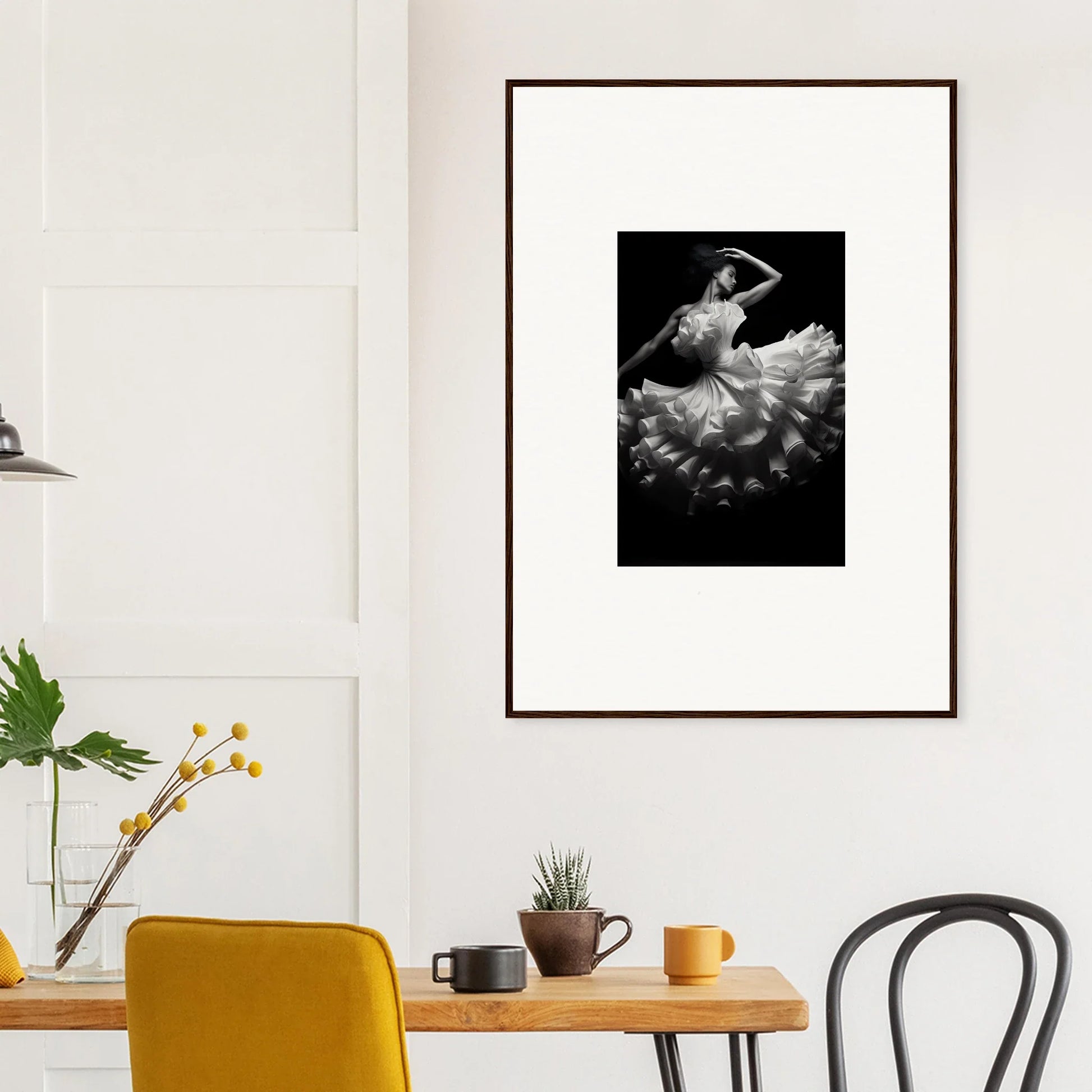 Black and white framed photo of a ballet dancer in Nocturnal Flourishbyen special edition art™