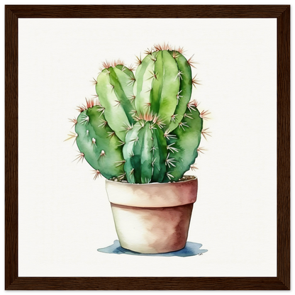 A watercolor painting of a cactus plant