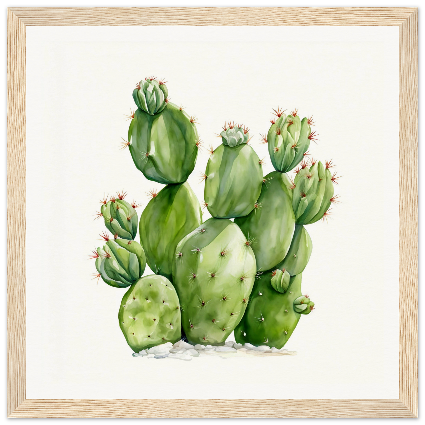 A watercolor painting of a cactus plant