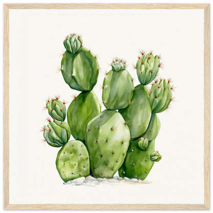 A watercolor painting of a cactus plant