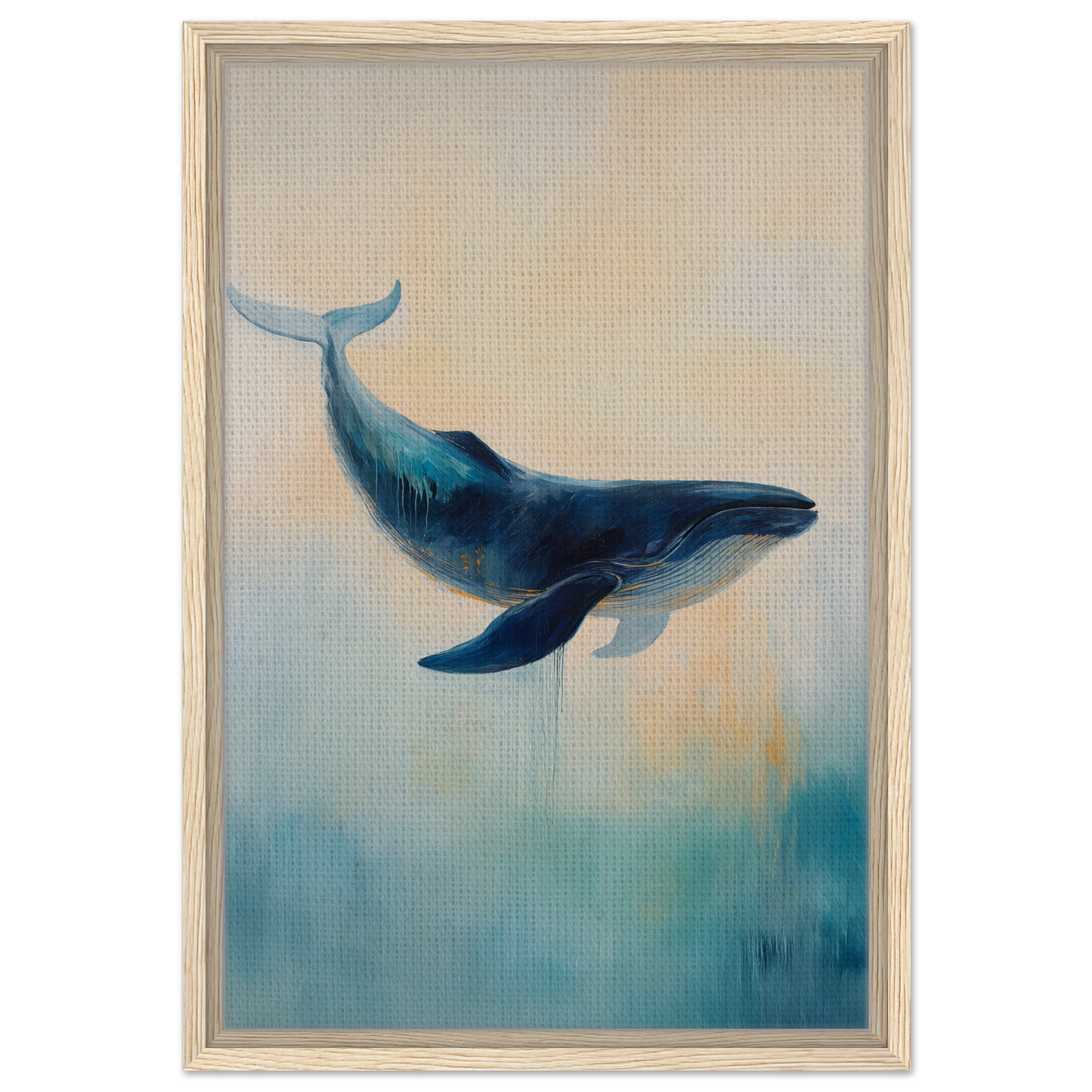 Blue whale swimming gracefully, a perfect addition to Whale’s Lucid Ballet room decor