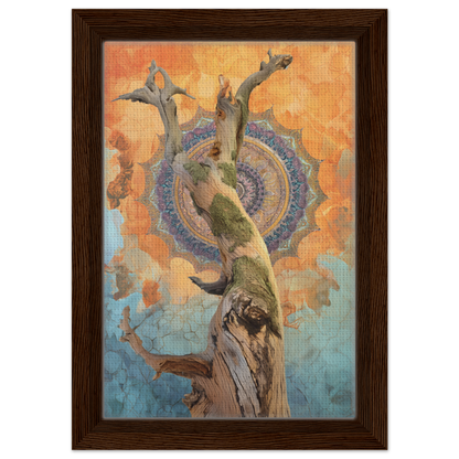 Twisted tree trunk and branches in a vibrant mandala, part of the Fashion Oracle™ collection