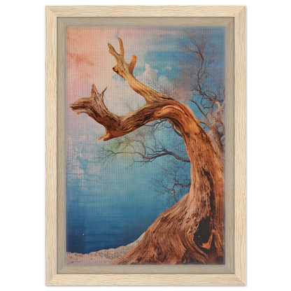 Gnarled tree with bare branches at sunset, ideal for Whispering Arboreal Echoes room decor