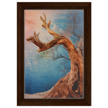 Gnarled tree with bare branches against a colorful sky for Whispering Arboreal Echoes room decor