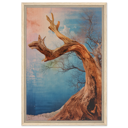 Gnarled tree with bare branches against a colorful sky for Whispering Arboreal Echoes room decor