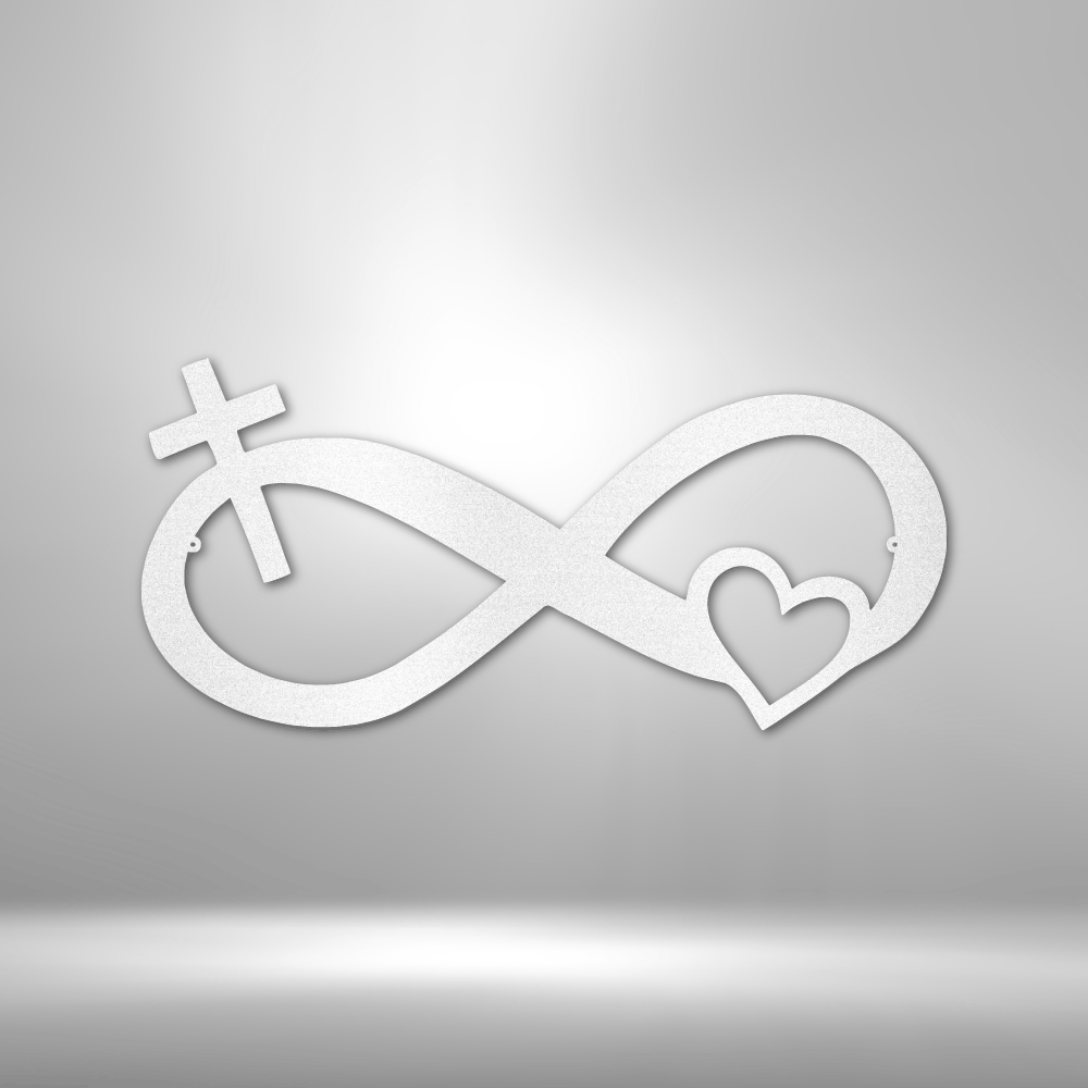 Infinity symbol incorporating a cross and heart.