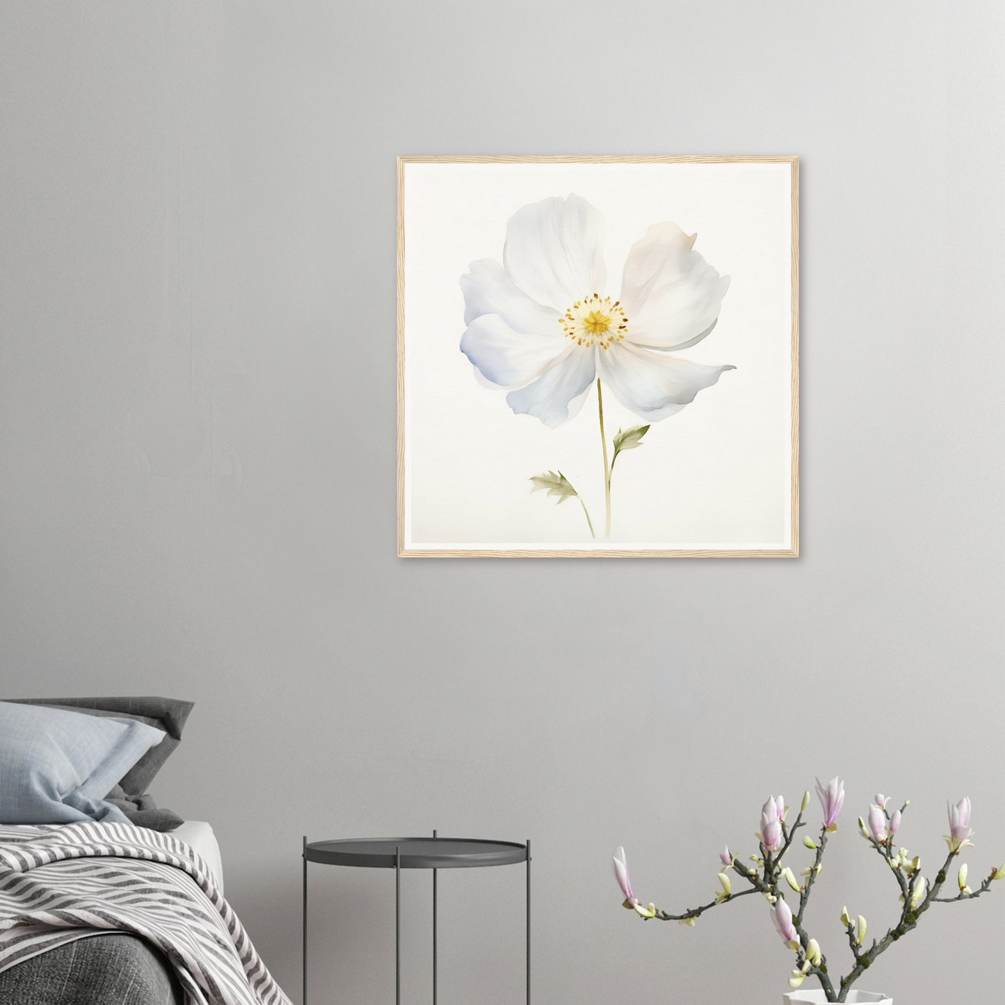 A white flower on a white background