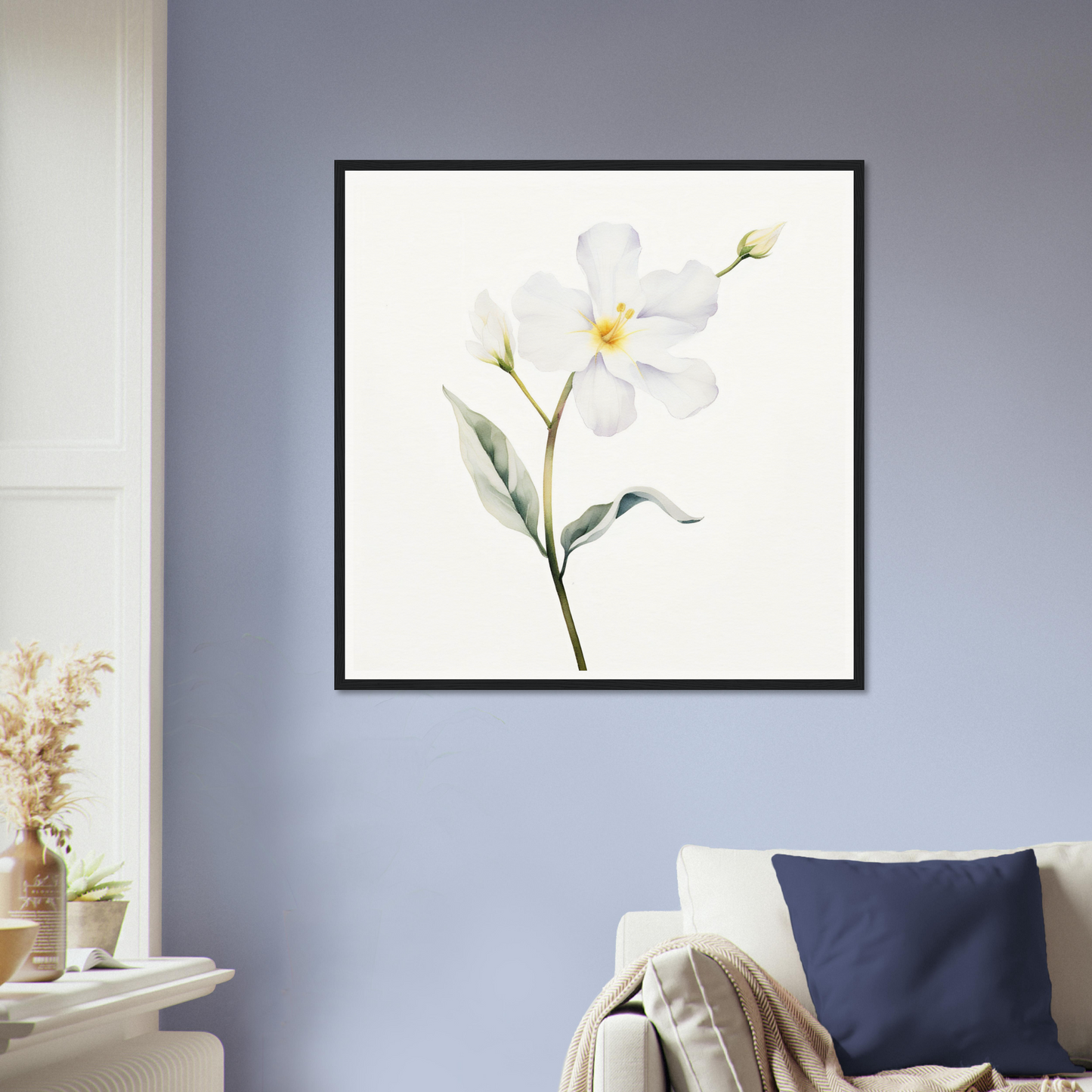 A white flower on a white background