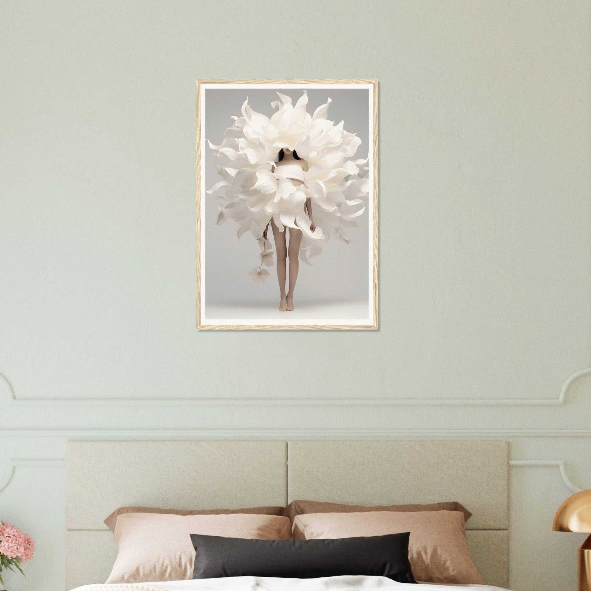 A white flower in a bedroom