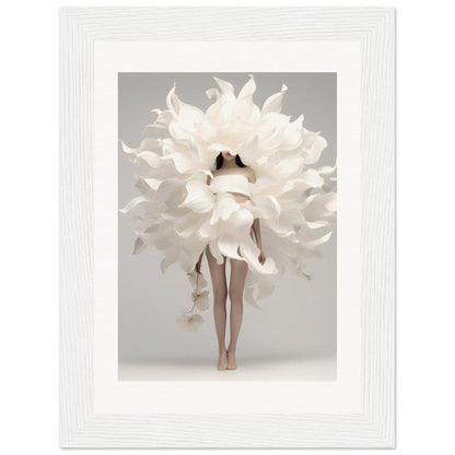 A white flower in a white frame