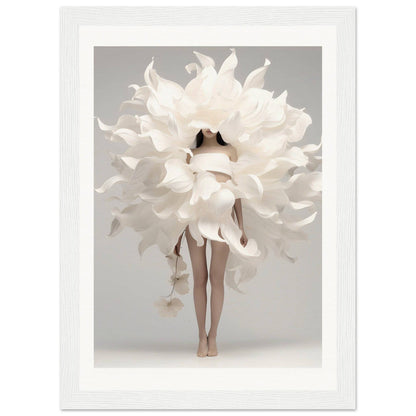 A white flower in a white frame