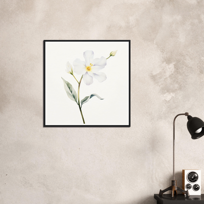 A white flower on a white wall