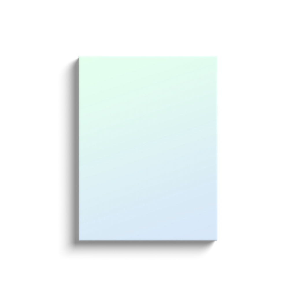 Rectangular canvas or panel with a subtle gradient from pale mint green to light blue.