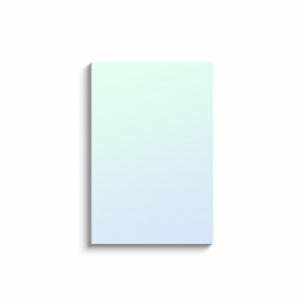 Rectangular canvas or panel with a subtle gradient from pale mint green to light blue.