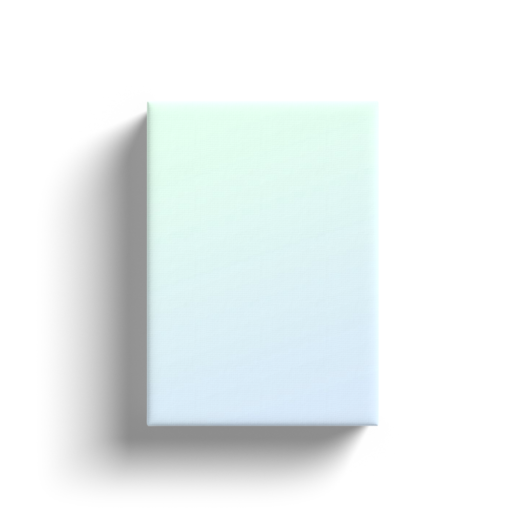 Rectangular canvas or board with a subtle gradient from pale mint green to light blue.