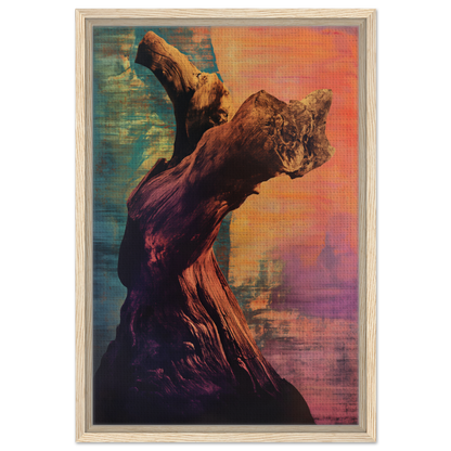 Bear head emerging from colorful tree form in Whorled Effulgence Symphony room decor