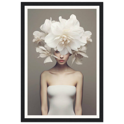 A woman with a large white flower in her hair