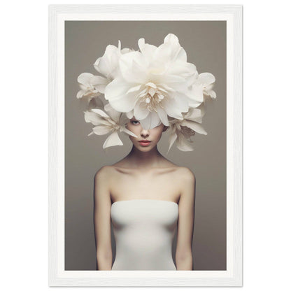 A woman with a large white flower in her hair