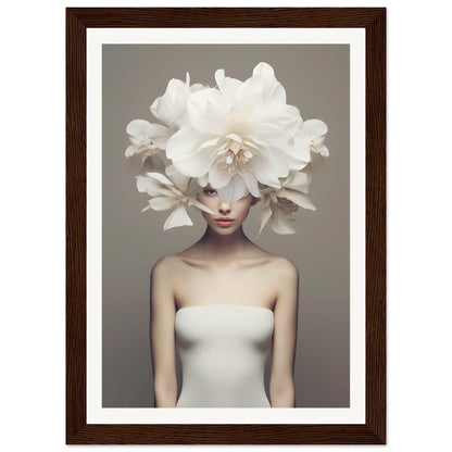 A woman with a large white flower in her hair