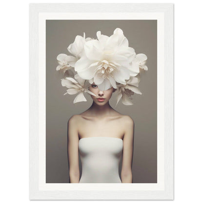 A woman with a large white flower in her hair