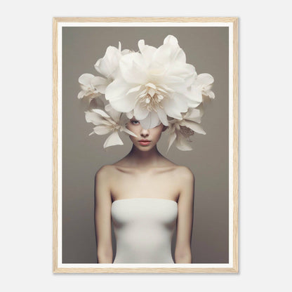 A woman with a large white flower in her hair