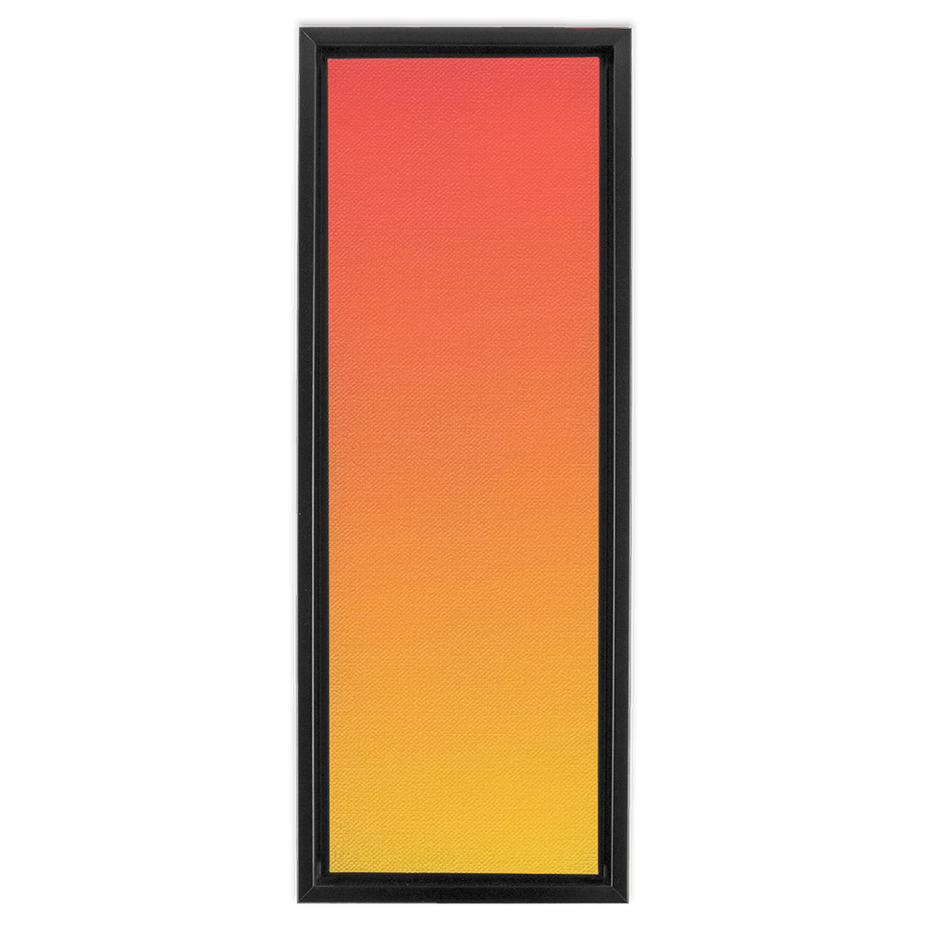 A yellow and orange wall hanging on a white background