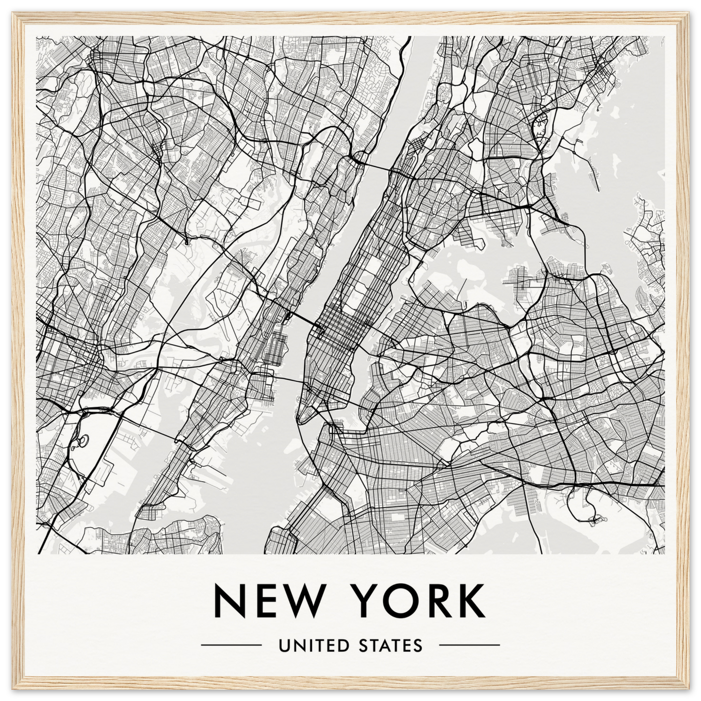 Map of New York City showing its street layout and boroughs.